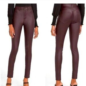 NWOT Express Plum Skinny High Rise Faux Leather Pant Size 10R
